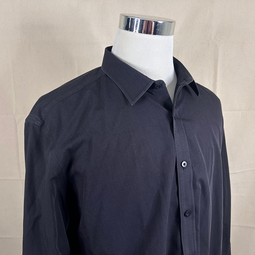 UNTUCKit XXL Relaxed Fit Button Front Shirt All Black Wrinkle Free Cotton Mens